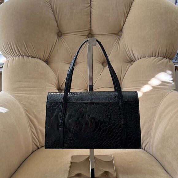 VTG Auth LUCILLE de PARIS Genuine Alligator Circa 1960's Satchel Kelly Bag - Picture 4 of 7